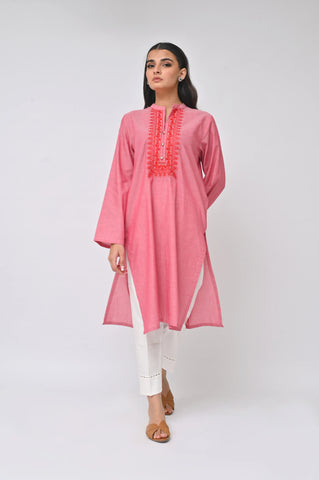 Pink Embroidery Kurti (F18)