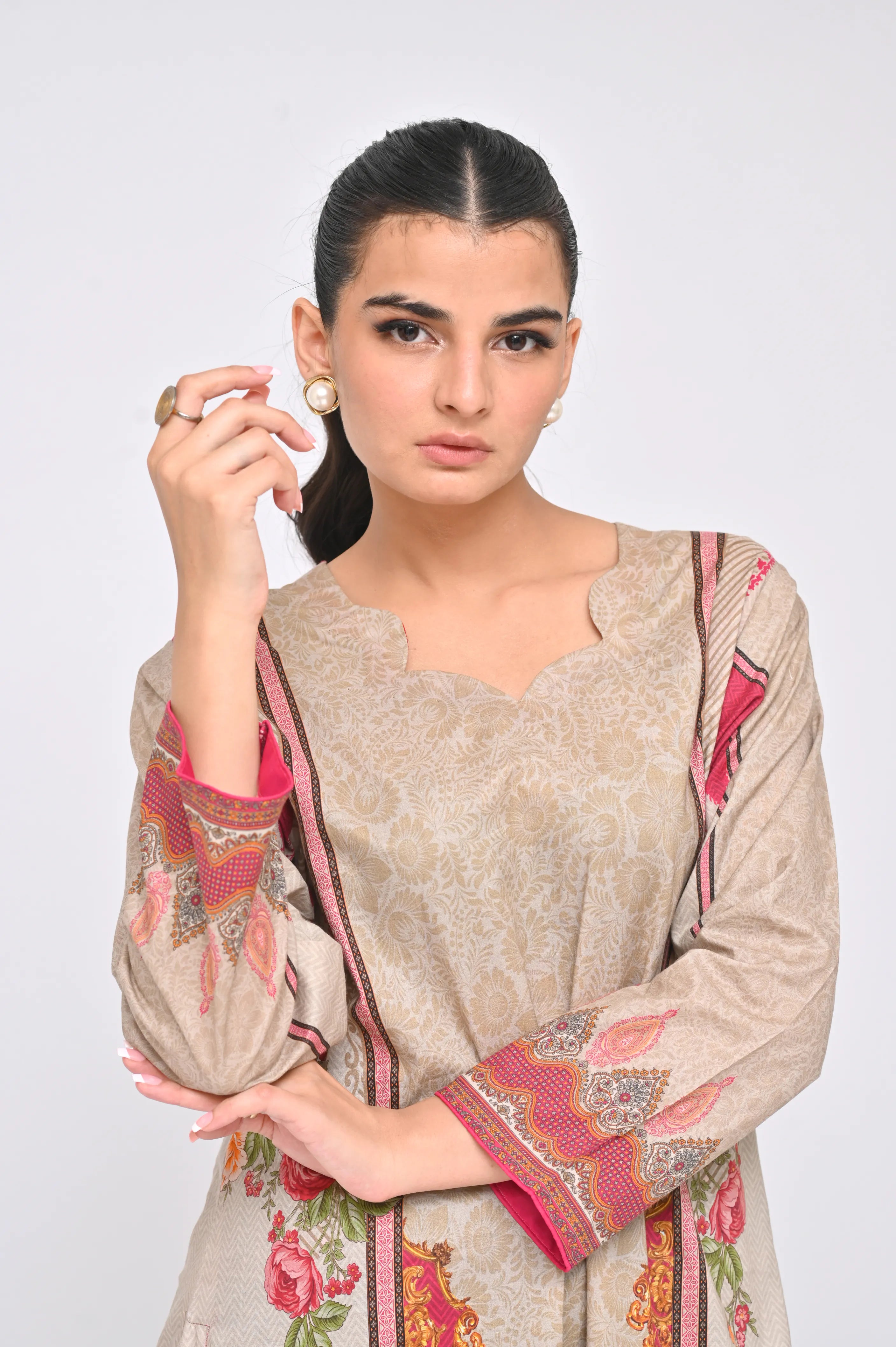 Camel Embroidery Kurti (F25)